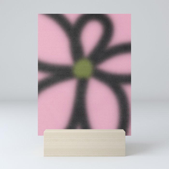 Blurred Retro Flower (Grainy Textured) Mini Art Print