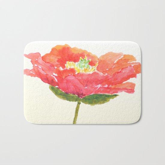red poppy Bath Mat