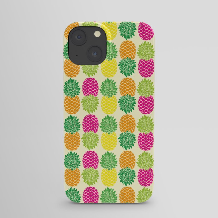 Pineapple Pop Pattern | Pop Art Pineapples | Colorful Pineapple Pattern | Pineapple Silhouettes | iPhone Case