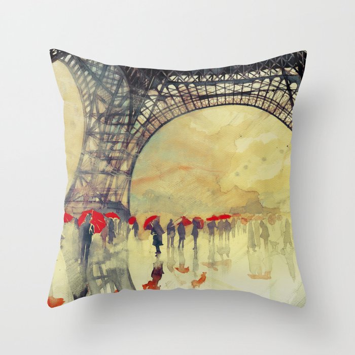 Winter in Paris Throw Pillow