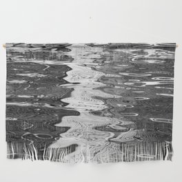 Black and White Abstract Ocean Reflections Wall Hanging