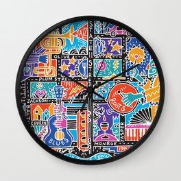 Media PA ARTmap- bright sound Wall Clock