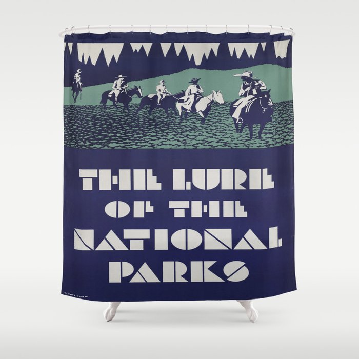 Vintage poster - National parks Shower Curtain