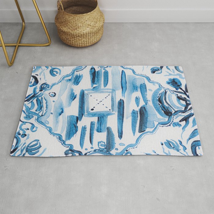 Azulejos Portugal Hand Painted Ceramic Tiles Rug By Myartspacepr Azulejos Portugal Hand Painted Ceramic Tiles Rug
