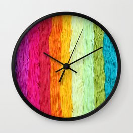 Rainbow Yarn Wall Clock