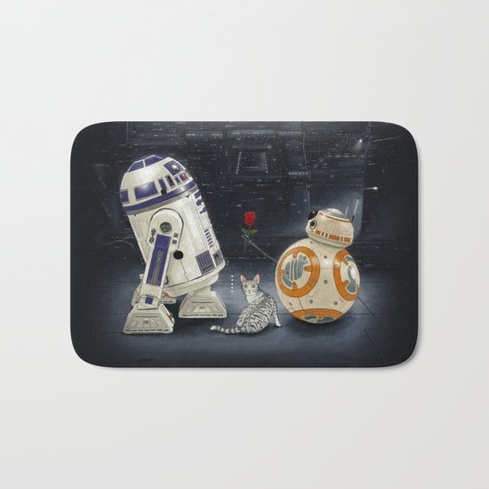 LOVE DROID & THE CAT Bath Mat