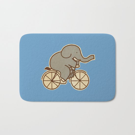 Elephant Cycle - colour option Bath Mat
