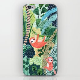 Jungle Sloth Family iPhone Skin