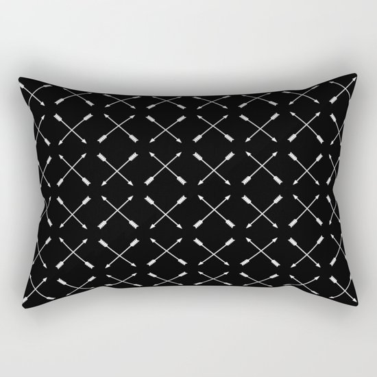 White Arrows Pattern Rectangular Pillow