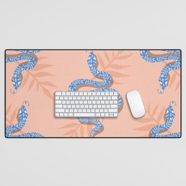 Tropical Serpent – Blush & Blue Desk Mat