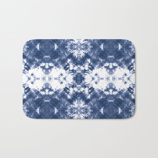 Shibori Tie Dye Indigo Blue Bath Mat