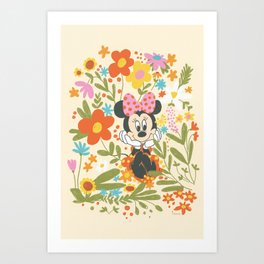 "Minnie Mouse Loves Flowers" by Gigi Rosado Art Print