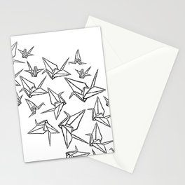 Origami Cranes Linocut Stationery Card