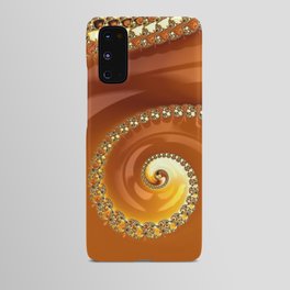 Abstract Caramel Gold Gradient Spiral Fractal Android Case