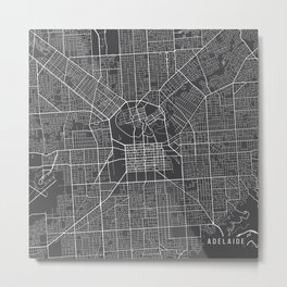 Adelaide Map, Australia - Gray Metal Print | Pattern, Architecture, Abstract, Illustration 