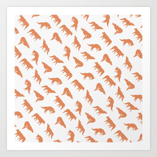 wild wolves pattern Art Print