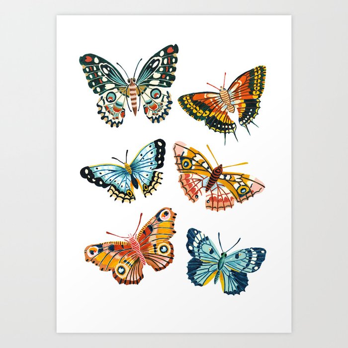 Woodland Butterfly Print Art Print