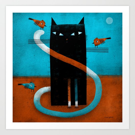 OFFSET WHISKERS Art Print