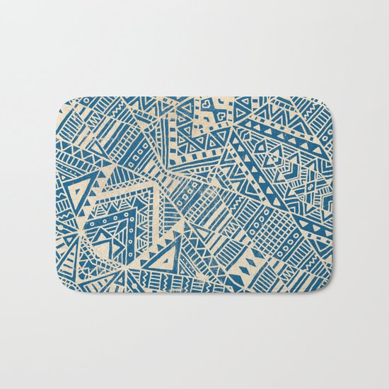 Tribal (blue) Bath Mat