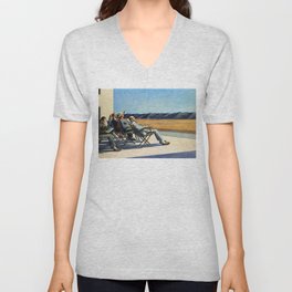 People In The Sun - Edward Hopper V Neck T Shirt