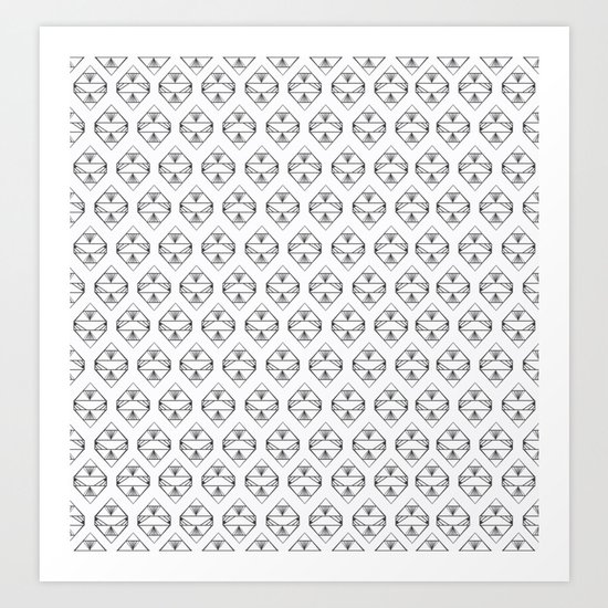 Black and White Diamonds Art Print