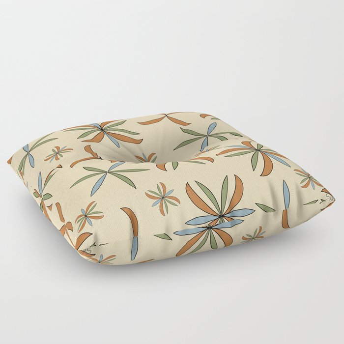 Mid-Century Modern Pinwheel 1.0 Pattern Cream Floor Pillow