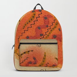 Hand Painted Orange Watercolor Abstract Design - Citrus Vibes Backpack