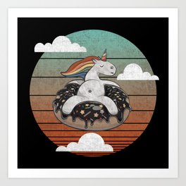 Unicorn Dreams Art Print | Kids, Clouds, Style, Graphicdesign, Circle, Children, Colorful, Retro, Dreams, Geometric 