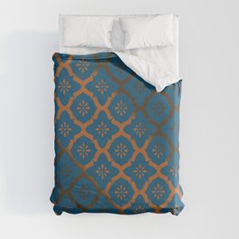Moroccan Teal and Copper Duvet Cover