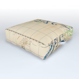 Vintage Map Print - Second World War Map Chart: the Philippine Campaign, 1945 Outdoor Floor Cushion