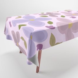 Pastel Lavender Floral Abstract Tablecloth