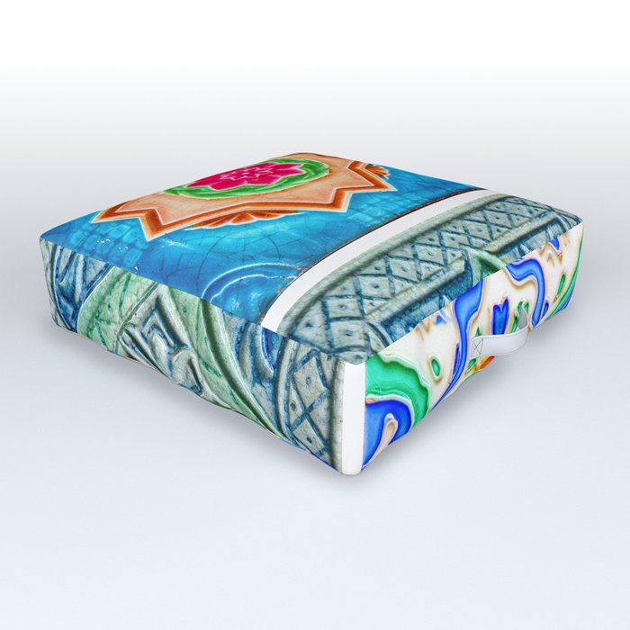 Peranakan Tiles 4x Outdoor Floor Cushion