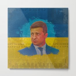 STAND WITH UKRAINE Metal Print | Blueandyellow, Painting, Volodymyrzelenskyy, Ukrainewar, Support, Ukraineflag, Kiev, Ukraine, Isupportukraine, Standwithukraine 