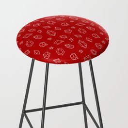 Red and White Gems Pattern Bar Stool