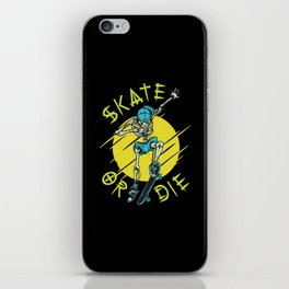 Skate or die Skeleton Skateboarder iPhone Skin