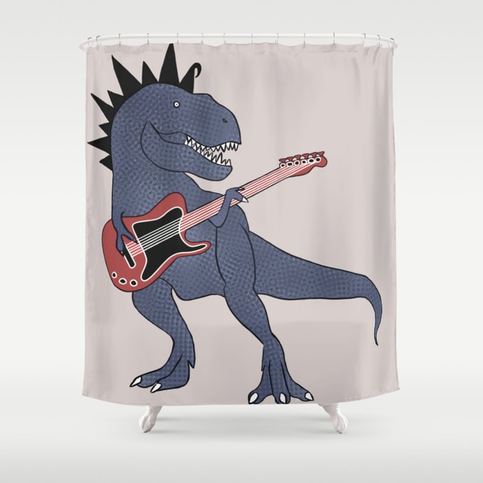 He Rex Electric Guitar Shower Curtain, Guitar Shower Curtain