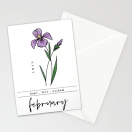 February Birth Flower | Iris Stationery Card