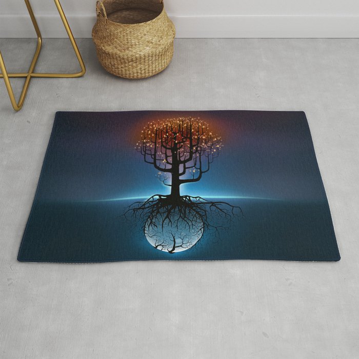 Tree, Candles, and the Moon Rug