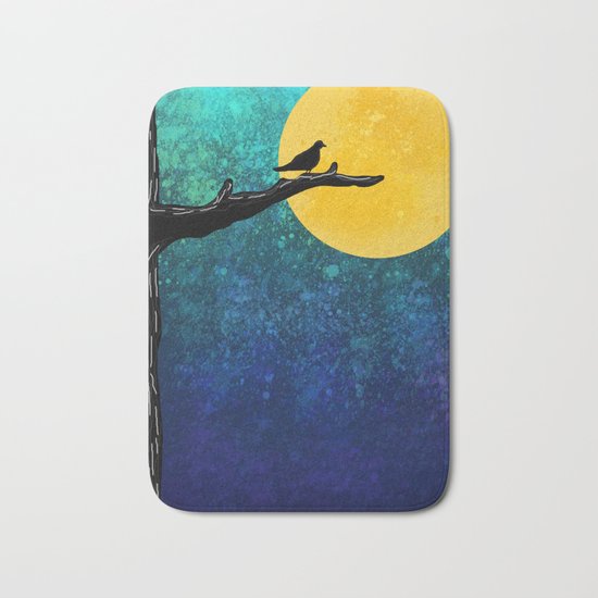black bird Bath Mat