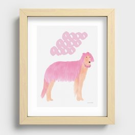 Stylish Dog - Pink Recessed Framed Print