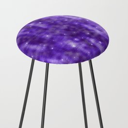 Glam Purple Diamond Shimmer Glitter Counter Stool