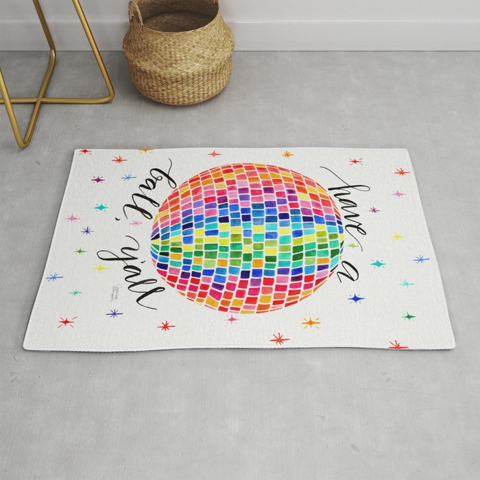 Have a (Disco) Ball, Y'all - Color Sparkles Background Rug