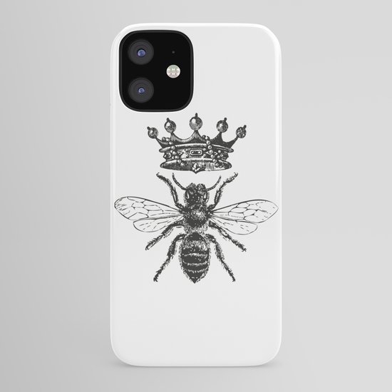 Queen Bee | Vintage Bee with Crown | Black and White | iPhone Case by  eclecticatheart | Society6