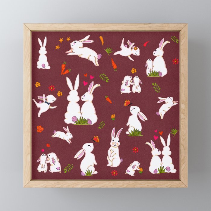 Enchanted Rabbit Family Framed Mini Art Print