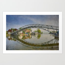 Indian Lake Ohio Bridge Reflection Art Print