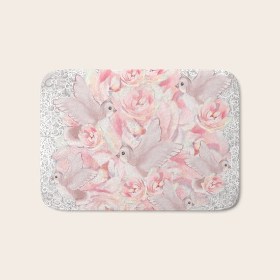 Rose Birds Bath Mat