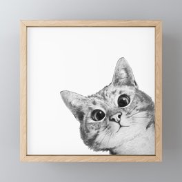 sneaky cat Framed Mini Art Print