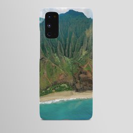 Kālepa Ridge aerial view of Na Pali coast on the island of Kauai, Hawaii color landscape mountain ocean photograph / photography Android Case