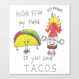 Taco & Hot Sauce Canvas Print