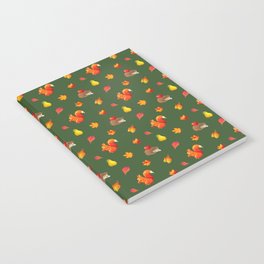 Hedgehog,squirrel,autumn pattern  Notebook